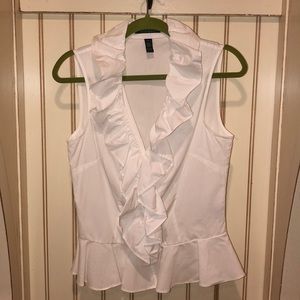 Ralph Lauren white ruffled blouse